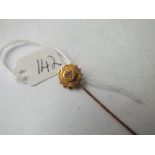 15ct gold diamond set stick pin