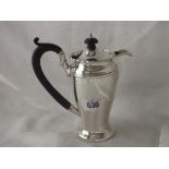 Art Deco hot water jug, 7.5” over handle B’ham 1926 by M & W 318g.