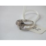 18ct white gold diamond illusion ring approx size N 3g inc