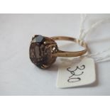 9ct brown stone dress ring approx size N