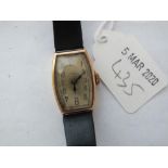 Ladies 9 ct. oblong vintage wrist watch