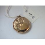 9ct circular back & front locket