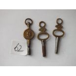 Three watch keys