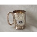 Half pint mug of Georgian design, 4.25” over loop handle B’ham mod by JC ltd. 132g.