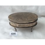 Chinese oval dressing table box, 4.75” wide