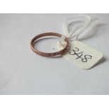 9ct narrow rose gold wedding band approx size N 0.8g