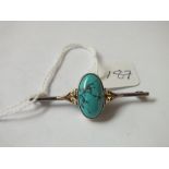 Turquoise bar brooch