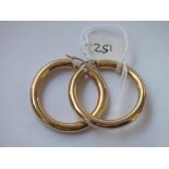 Large pair 9ct hoop earrings 5.4g