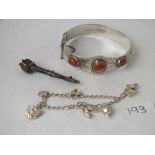 Silver bangle etc