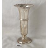 Large trumpet shaped vase with scroll rim, 8” high B’ham 1923 by WN ltd 178g.