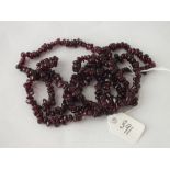 Long garnet bead necklace