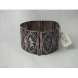 Silver Siam Niello 8 panel bracelet