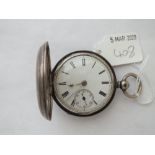 Gents silver hunter pocket watch with seconds dial