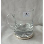 Pint mug, silver mounted foot, 5.5” high B’ham mod