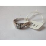 18ct white gold solitaire diamond ring approx size M 3.8g inc