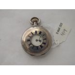 Gents silver half hunter pocket watch