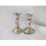 Column candlesticks, 4” high B’ham 1902 by WA