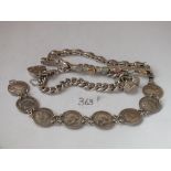 Three silver bracelets 53g