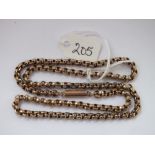 Heavy 9ct belcher link neck chain 17" long 11.7g