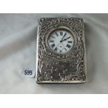 Goliath pocket watch, contained in a large case, embossed with a park scene, 6” high Lon 1902 by WC