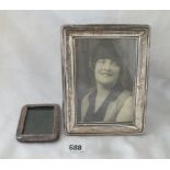 Rectangular photo frame, 6.5” high B’ham 1912, also a smaller example