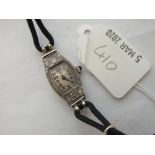 Ladies 1920’s platinum and diamond set cocktail watch