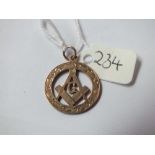 9ct Masonic fob/pendant 3.6g