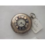 Gents silver half hunter pocket watch