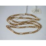 9ct lon g and short link neck chain 17" long 5.9g