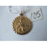 9ct St Christopher pendant 3.4g