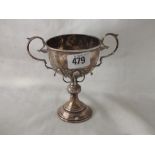 Good quality trophy cup, 5.5” over handles Shef 1932 125g.