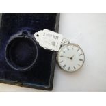 Boxed silver fob watch