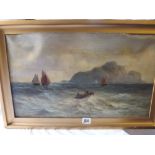 J WESTWARD – Boats off the Coast – 11" x 19" Signed