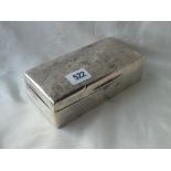 Plain rectangular cigarette box, 6.5” long B’ham 1919 by CLS