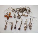 Bag silver earrings etc