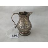 Georgian small pear shaped pedestal cream jug, 3.5” over handle Lon 1741 by TR 62g.