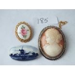 Three old brooches