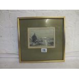 F A COPE – 1850 – Contnental River Veiw – 3.5" x 5.5" Signed with initials and dated. Inscribed on