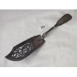 Early Victorian fiddle thread fish slice, 12” long Lon 1839 by WE 198g.