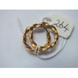 Pair 9ct twist hoop earrings 1.8g