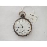 Gents silver pocket watch with seconds dial