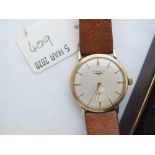 GOOD GENTS LONGINES 9ct. WRIST WATCH with seconds dial