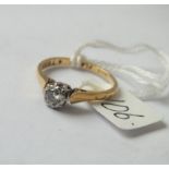 18ct gold diamond solitaire ring 2.2g inc