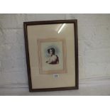 Victorian School – Half Length Portrait of Girl with Ringlets - 6" x 5"