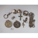 Bag assorted silver jewellery72g inc