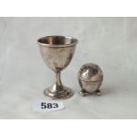 Egg cup, 2.5” high Lon 1904 by LNS, also another 48g.