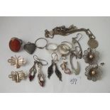 Bag mixed silver jewellery 46g