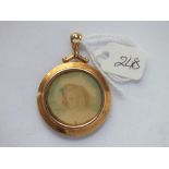 Antique 9ct double sided glass circular locket