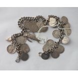 Two silver coin necklaces