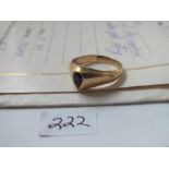 14ct gold pear shaped sapphire ring with paperwork approx size O